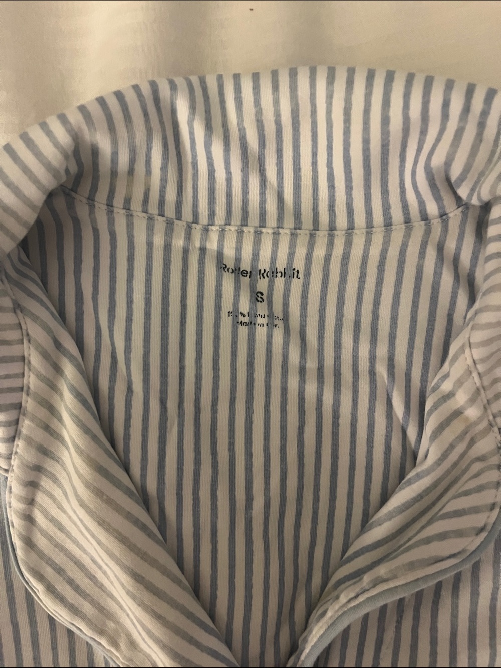Women’s Roller Rabbit blue and white stripped pajama set - Picture 2 of 6